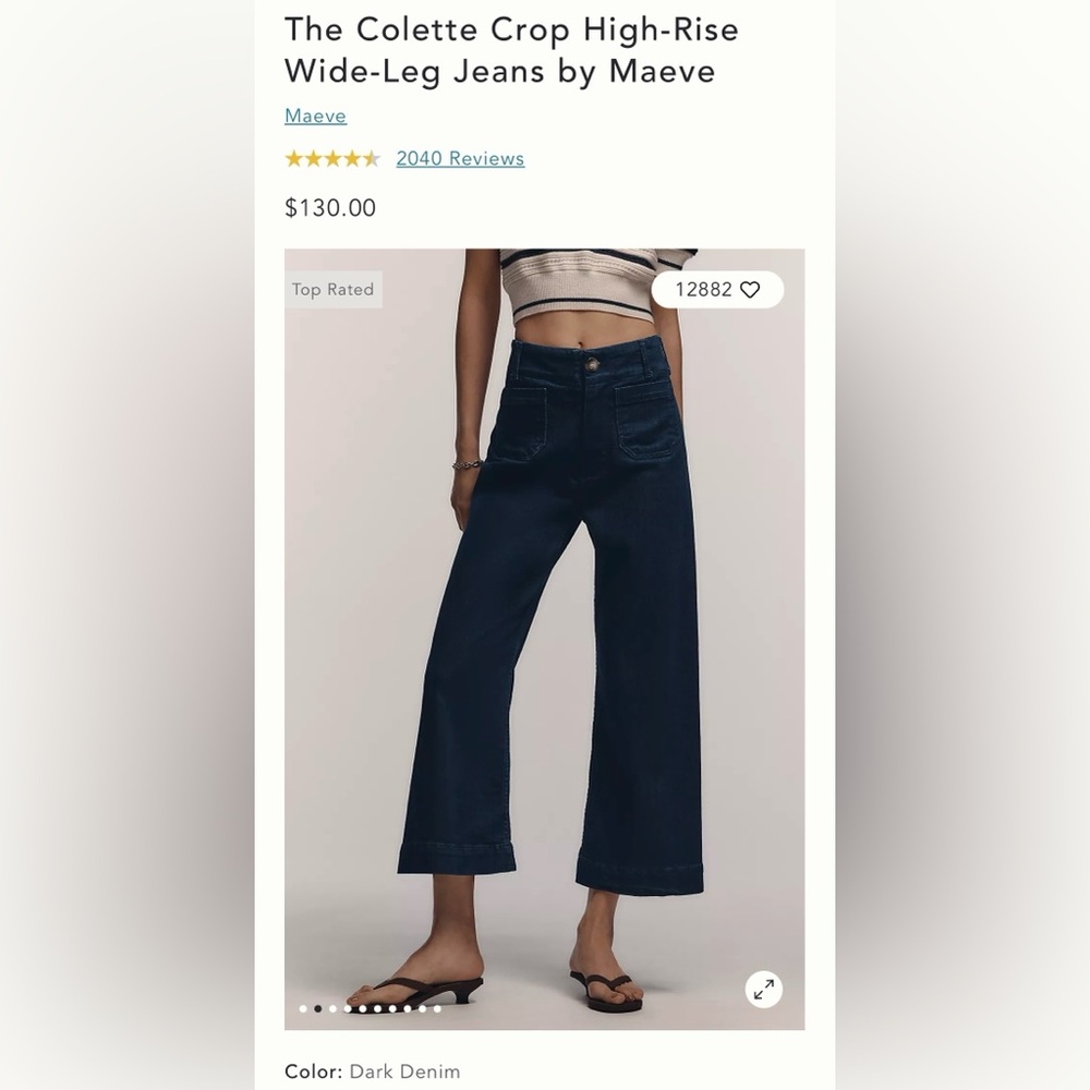 Maeve Colette Wide Leg Cropped Jeans